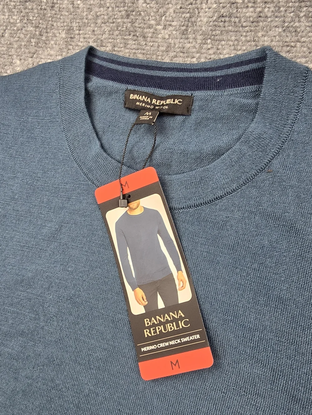 Banana Republic Merino Wool Sweater Mens M Teal Crewneck NWT Lightweight
